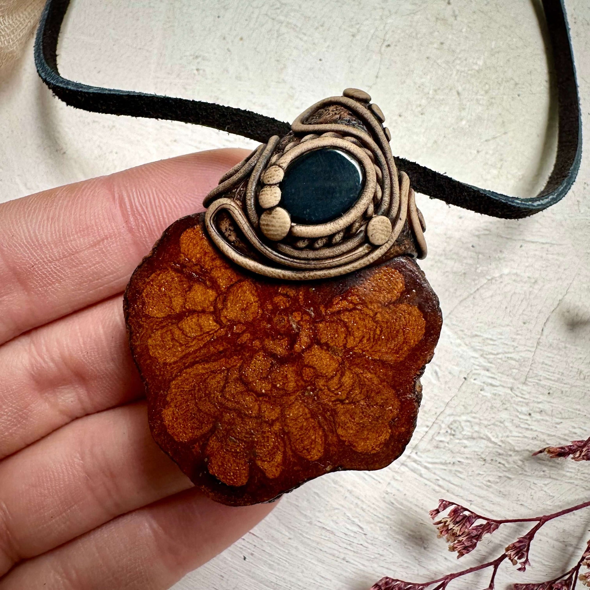 Ayahuasca and Black Onyx Necklace