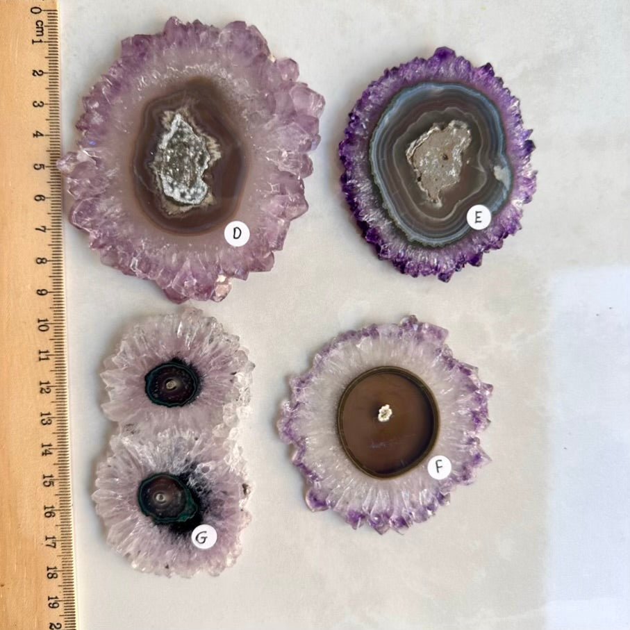 Amethyst Stalactite Slice, Natural Amethyst Flower, Large Amethyst Slice FairyGardenGlow