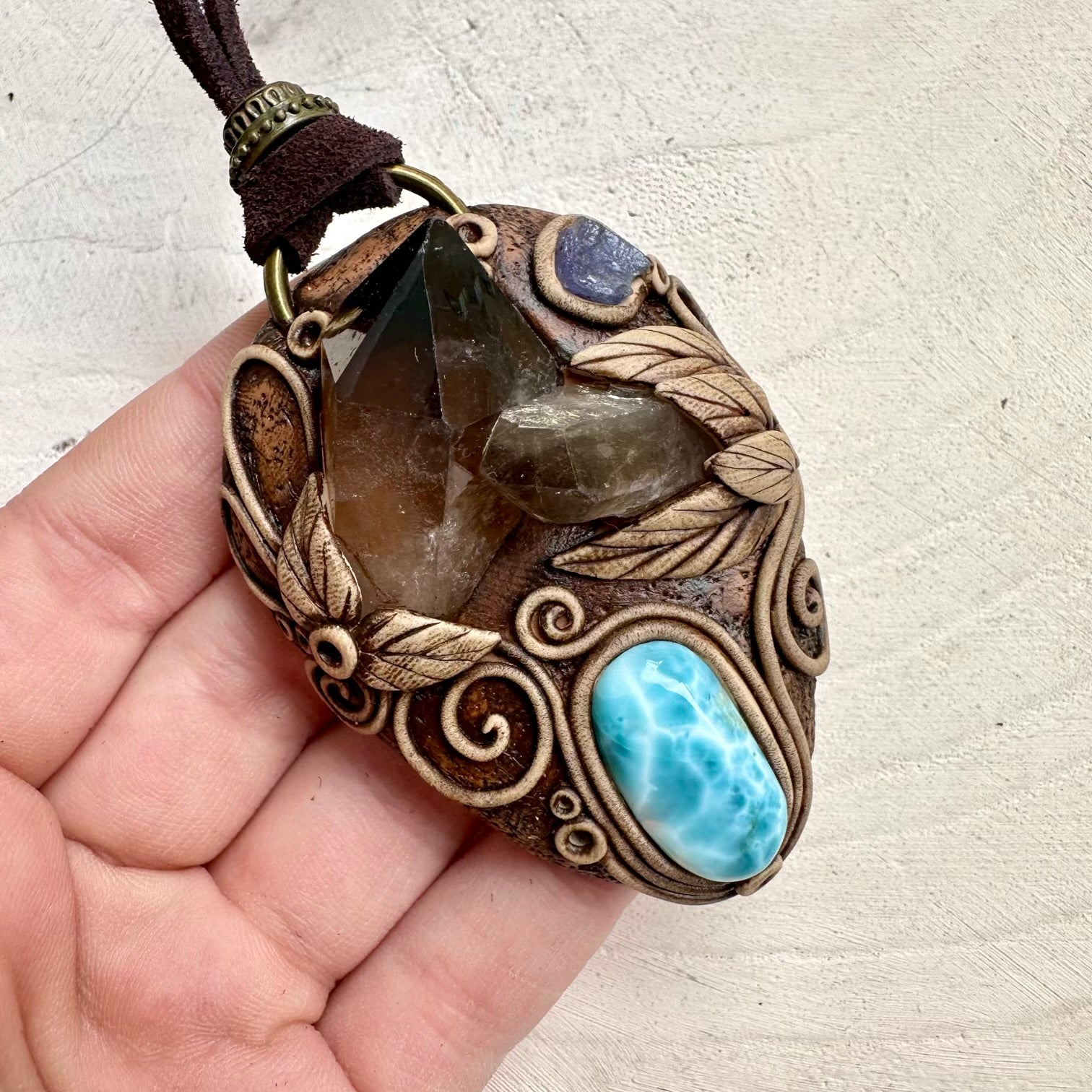 Crystal necklace designed for grounding calm and spiritual balance