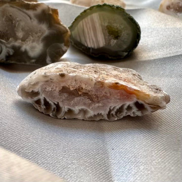 Agate Geode Set of 3 – Natural Agate Stones, Raw Crystal Geodes for Decor & Healing - FairyGardenGlow