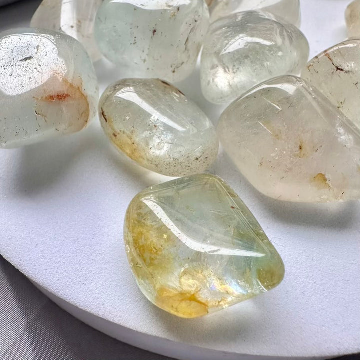 Natural Topaz Polished Stone - 3 pieces set - FairyGardenGlow