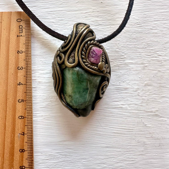 Emerald and Ruby Necklace - FairyGardenGlow