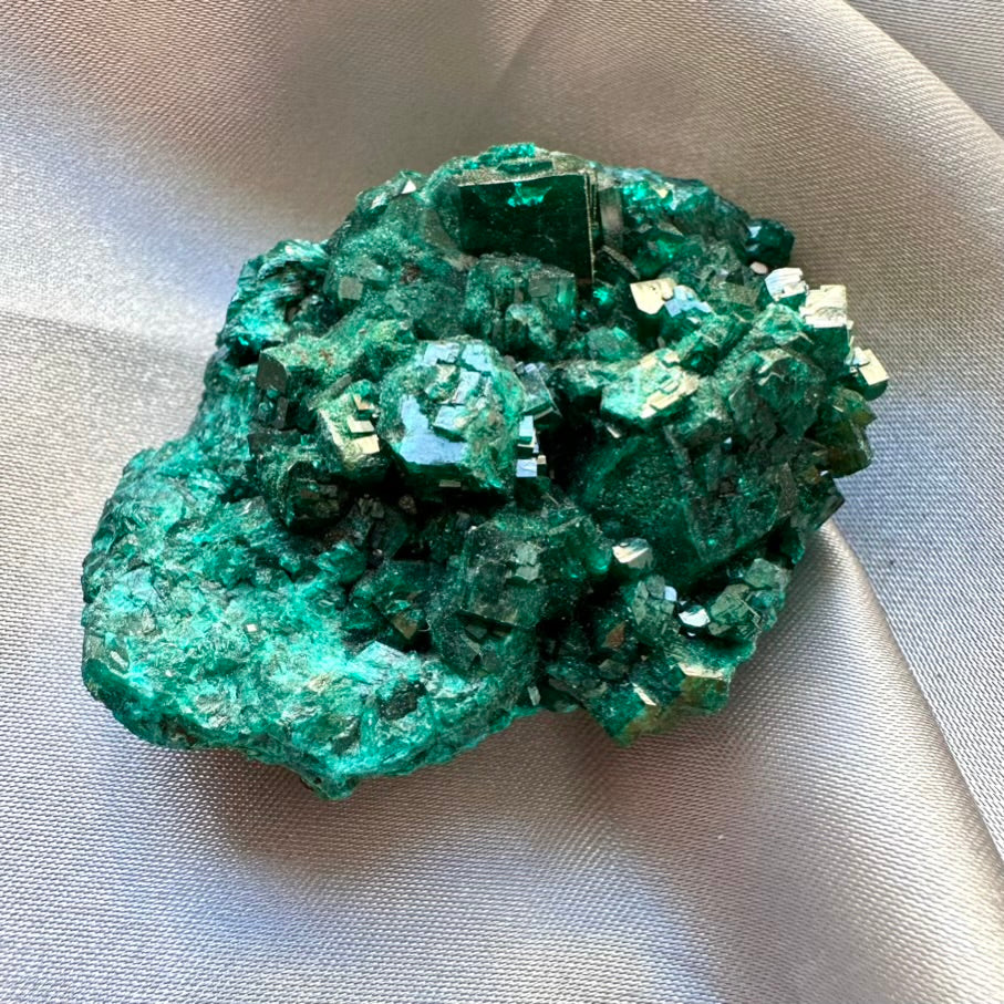Dioptase Crystal- Unique / Dioptase Cluster, Raw Mineral Specimen - FairyGardenGlow