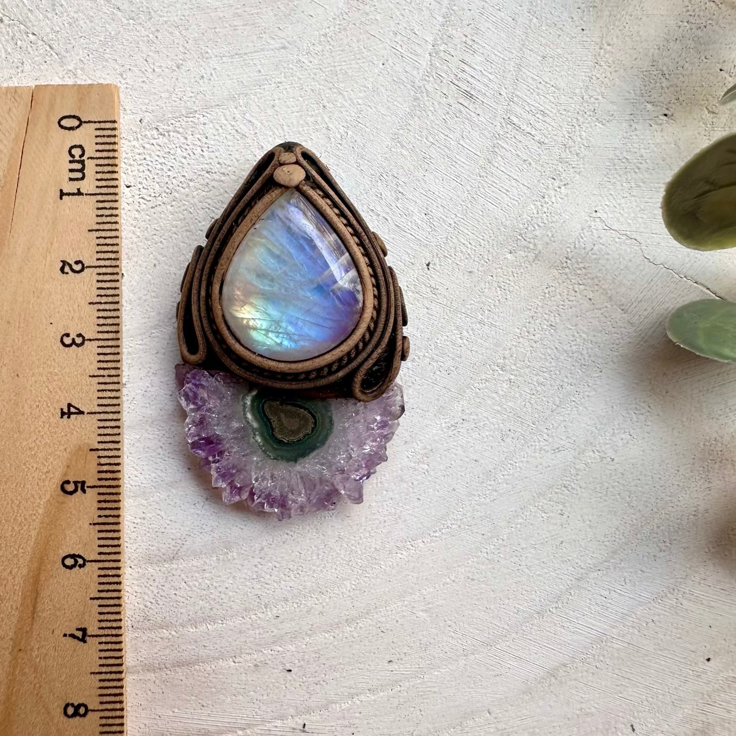 Unique moonstone crystal pendant necklace