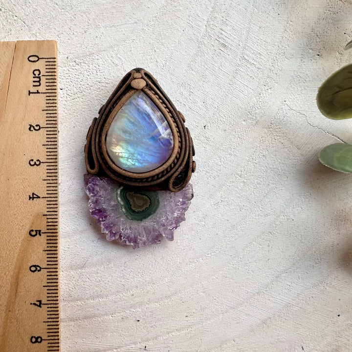 Unique moonstone crystal pendant necklace