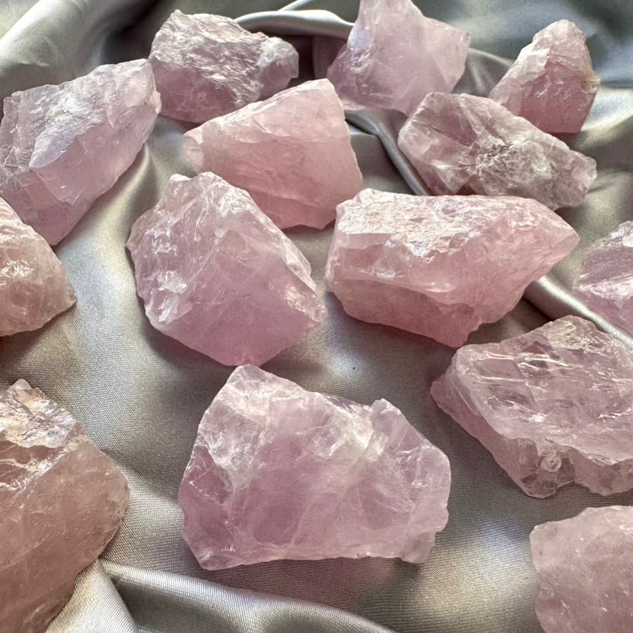 Lavender Quartz Raw Stone - 3 pieces set - FairyGardenGlow
