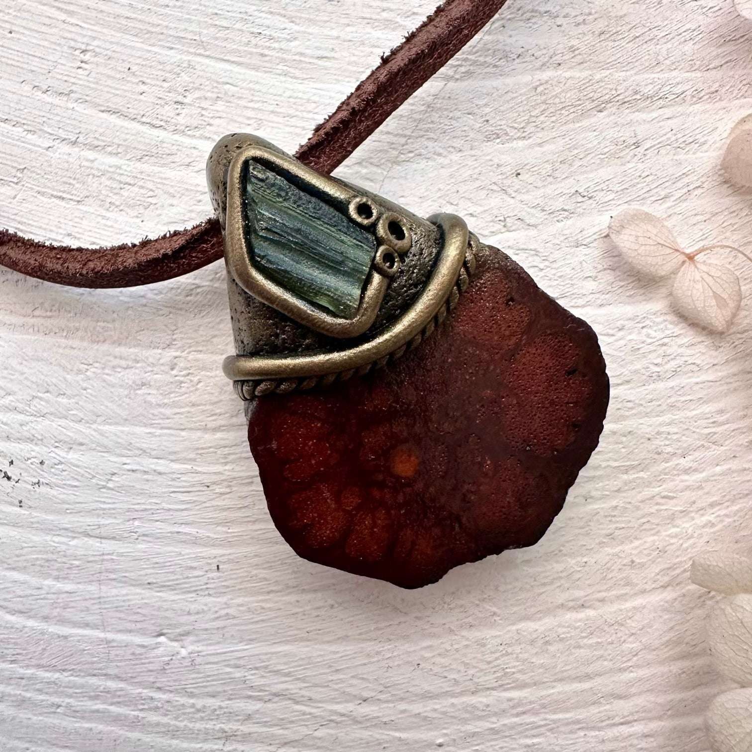 Ayahuasca Necklace, Moldavite Pendant - FairyGardenGlow