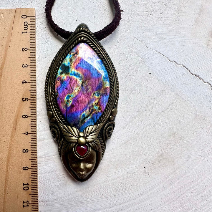 Spiritual gemstone necklace inspired by feminine energy and transformation