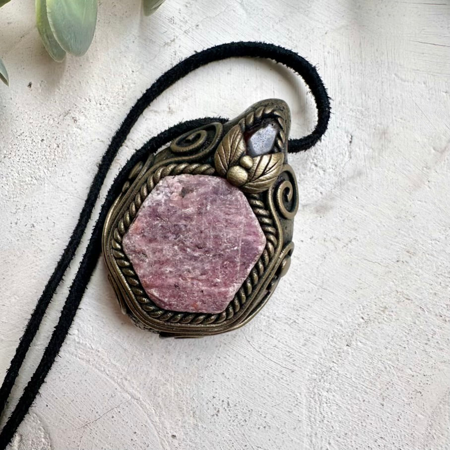 Raw Ruby and Garnet Necklace
