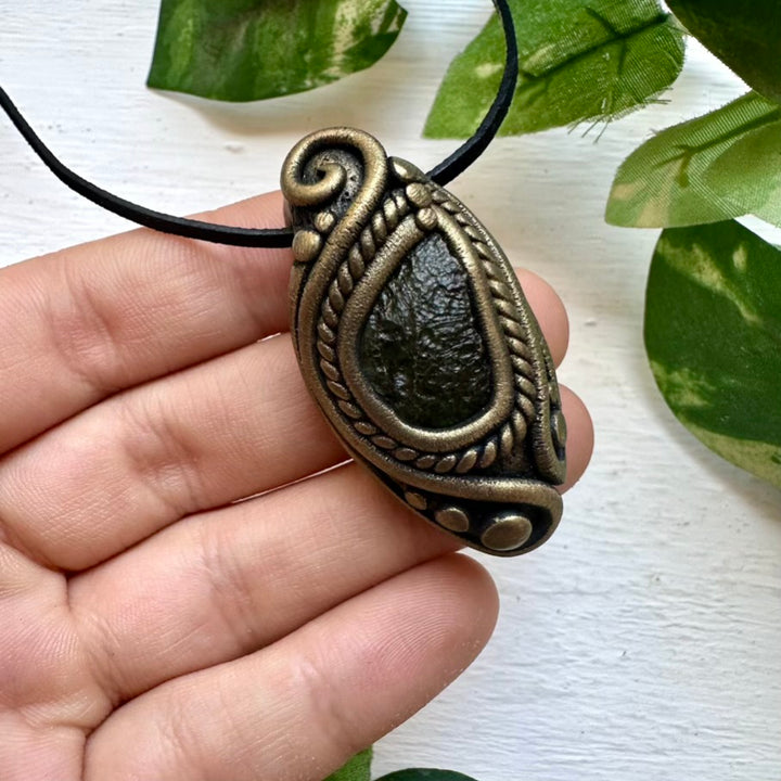 Moldavite Handmade Pendant Necklace - FairyGardenGlow