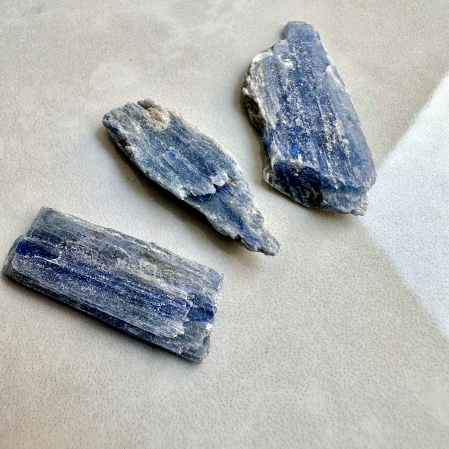 Raw blue kyanite crystal from Brazil