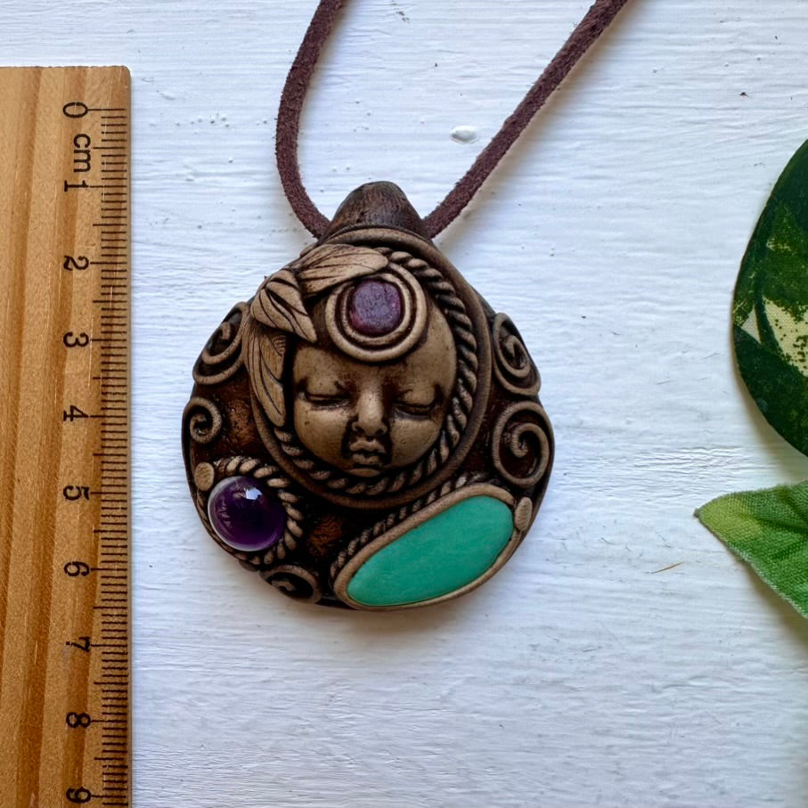 Chrysoprase Amethyst and Ruby Goddess Necklace - FairyGardenGlow
