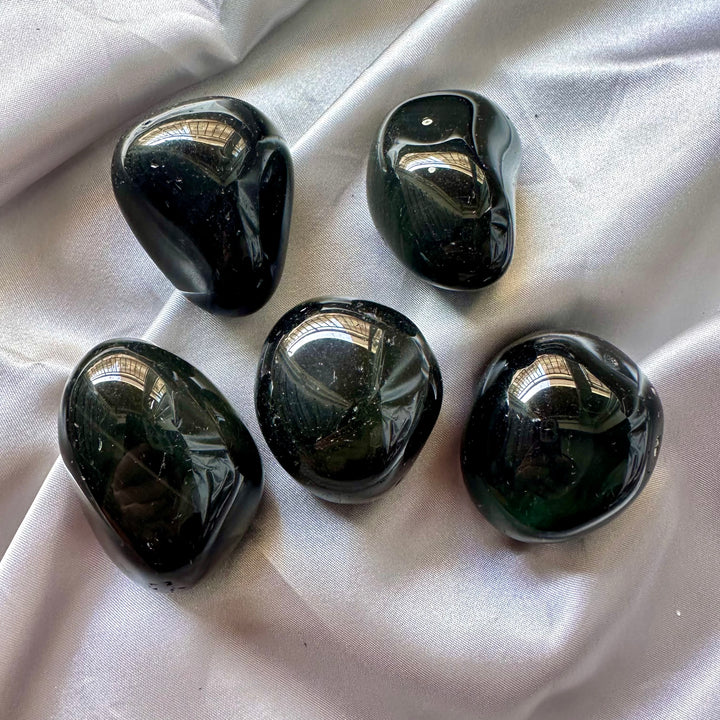 Rainbow Obsidian - 5 pieces set - FairyGardenGlow