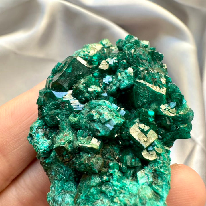 Dioptase Crystal- Unique / Dioptase Cluster, Raw Mineral Specimen - FairyGardenGlow