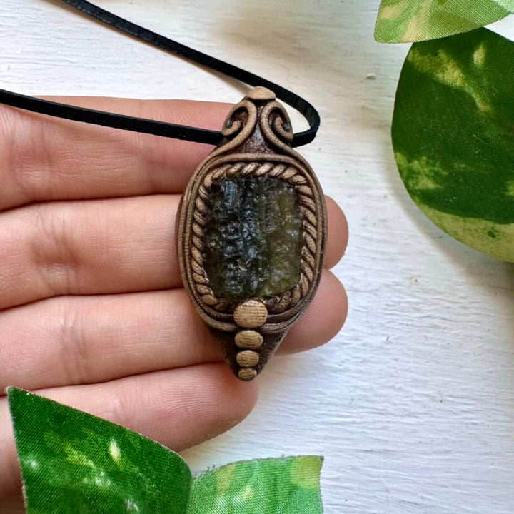 Moldavite Handmade Necklace - FairyGardenGlow