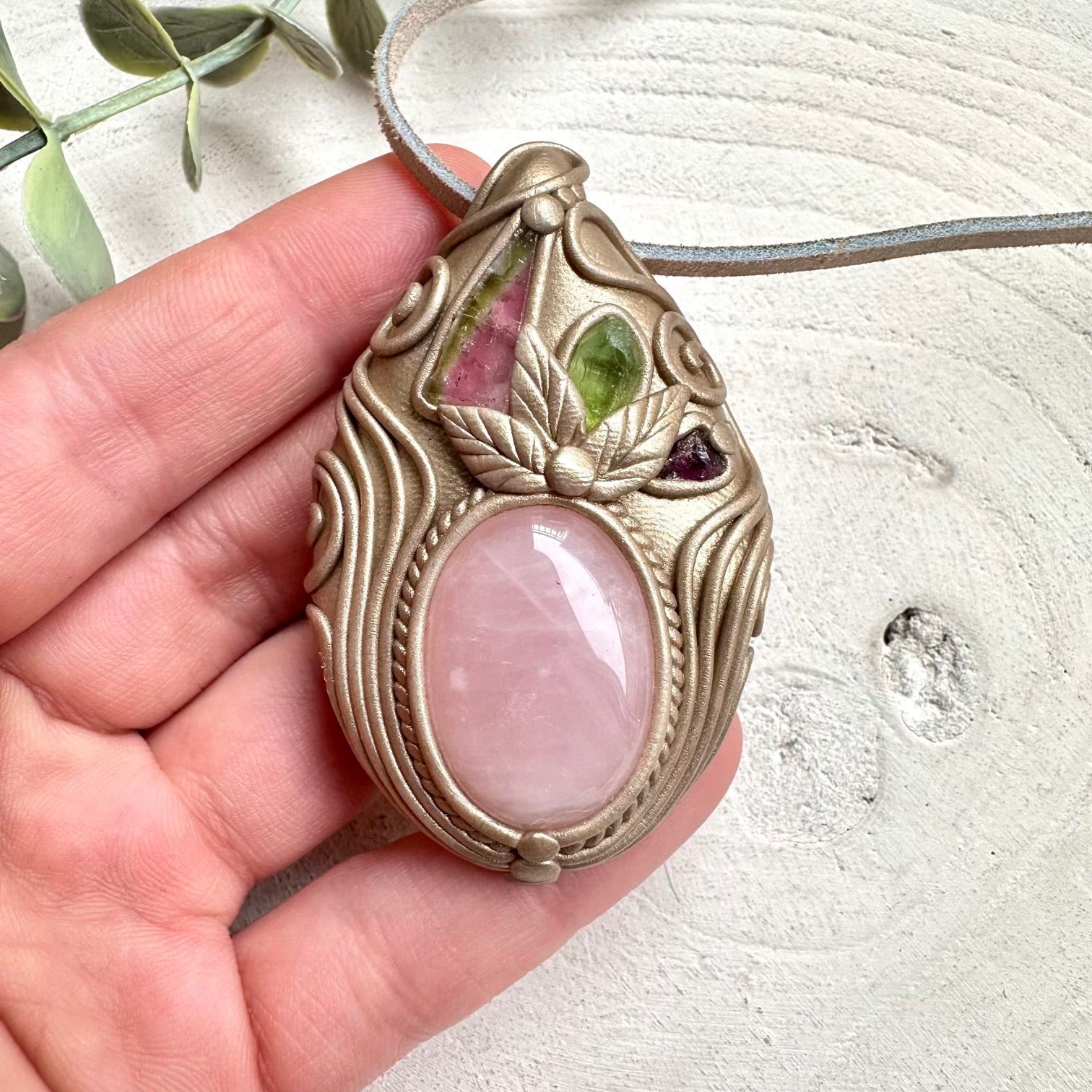 Luxury spiritual jewelry with watermelon tourmaline and peridot