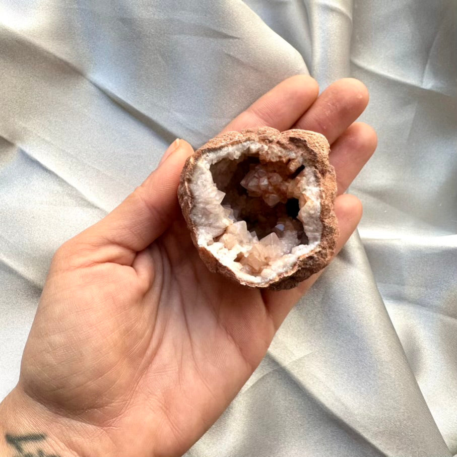 Pink Amethyst Geode Crystal - Unique / Raw Amethyst Stone (03) - FairyGardenGlow