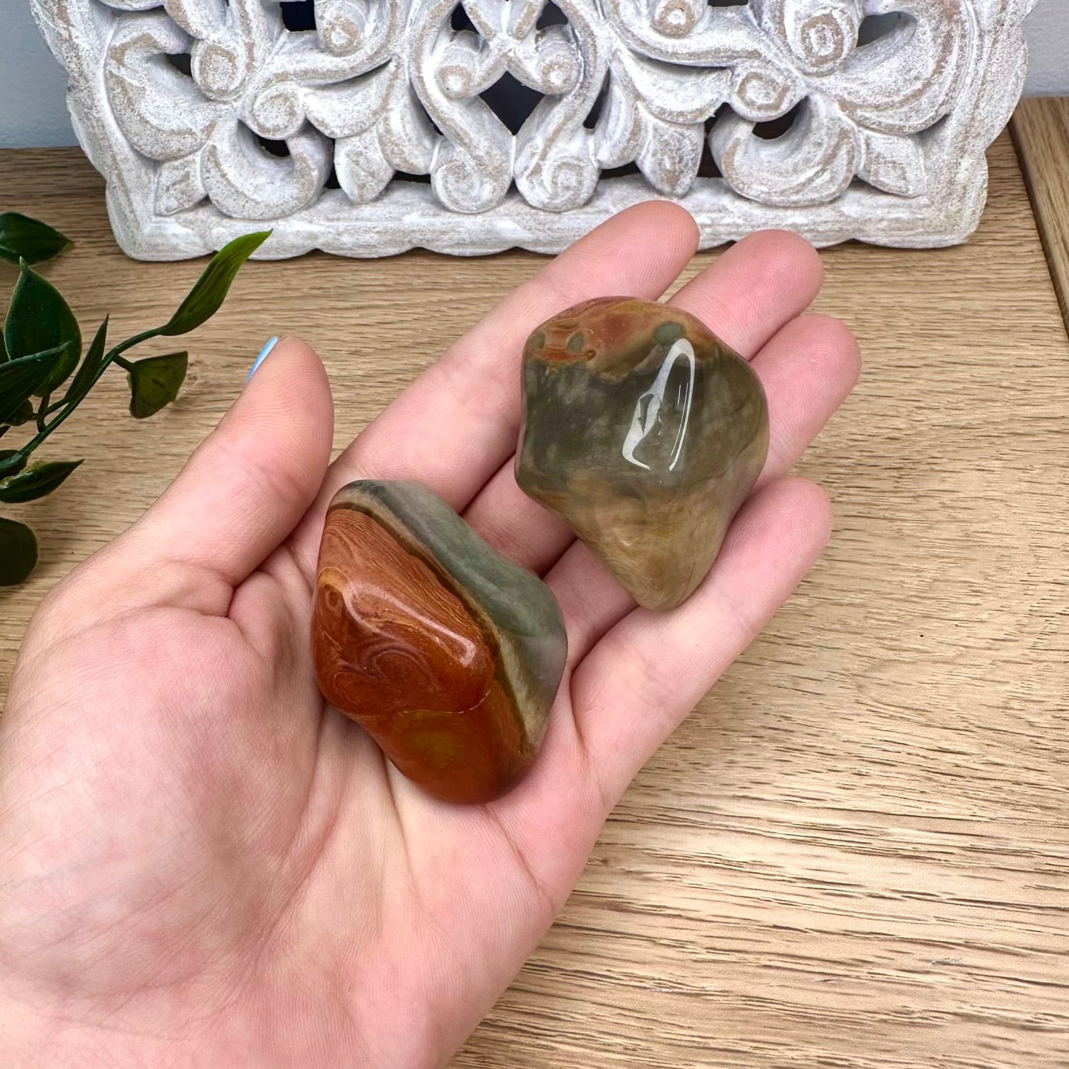 Polychrome Jasper Polished Stone - Natural Healing Crystal for Grounding, Vitality & Emotional Balance