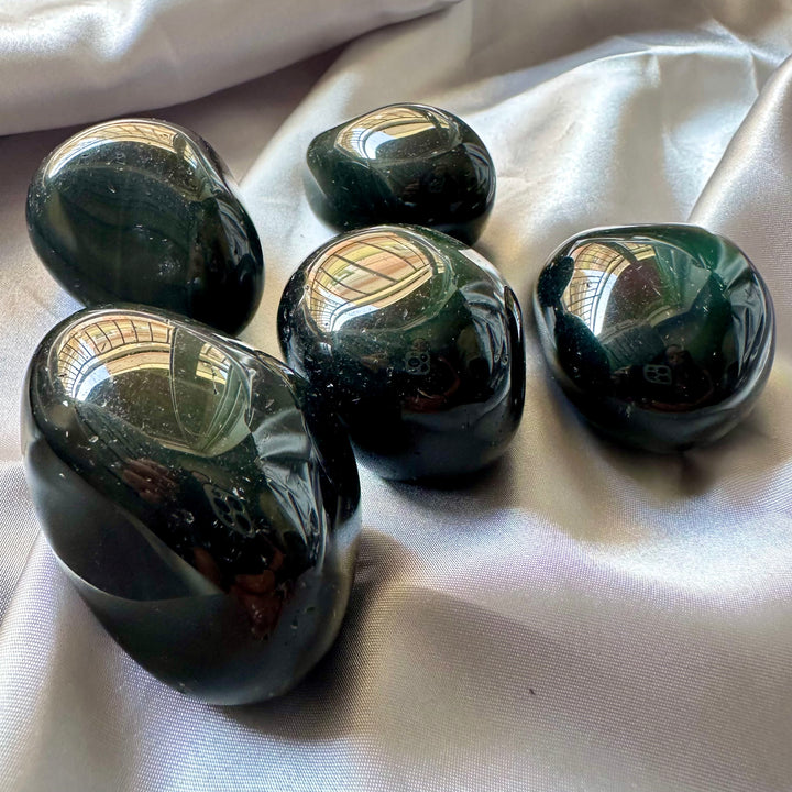 Rainbow Obsidian - 5 pieces set - FairyGardenGlow