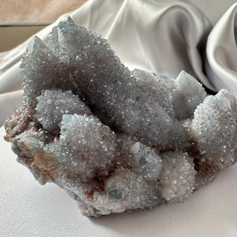 Aqua Aura Spirit Quartz Cluster - L / Unique - FairyGardenGlow