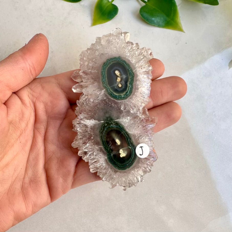 Amethyst Stalactite Slice, Large Amethyst Crystal, Natural Amethyst Stone FairyGardenGlow