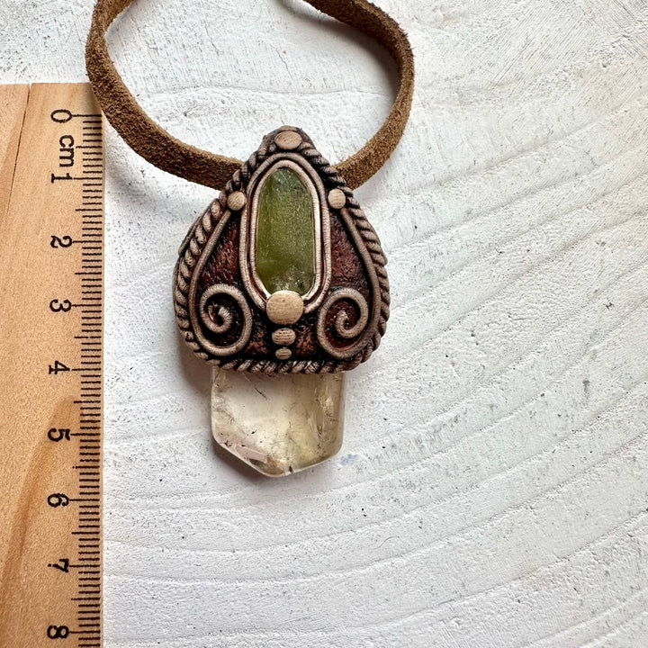 Spiritual crystal jewelry with Citrine and Peridot for positive energy and personal growth.