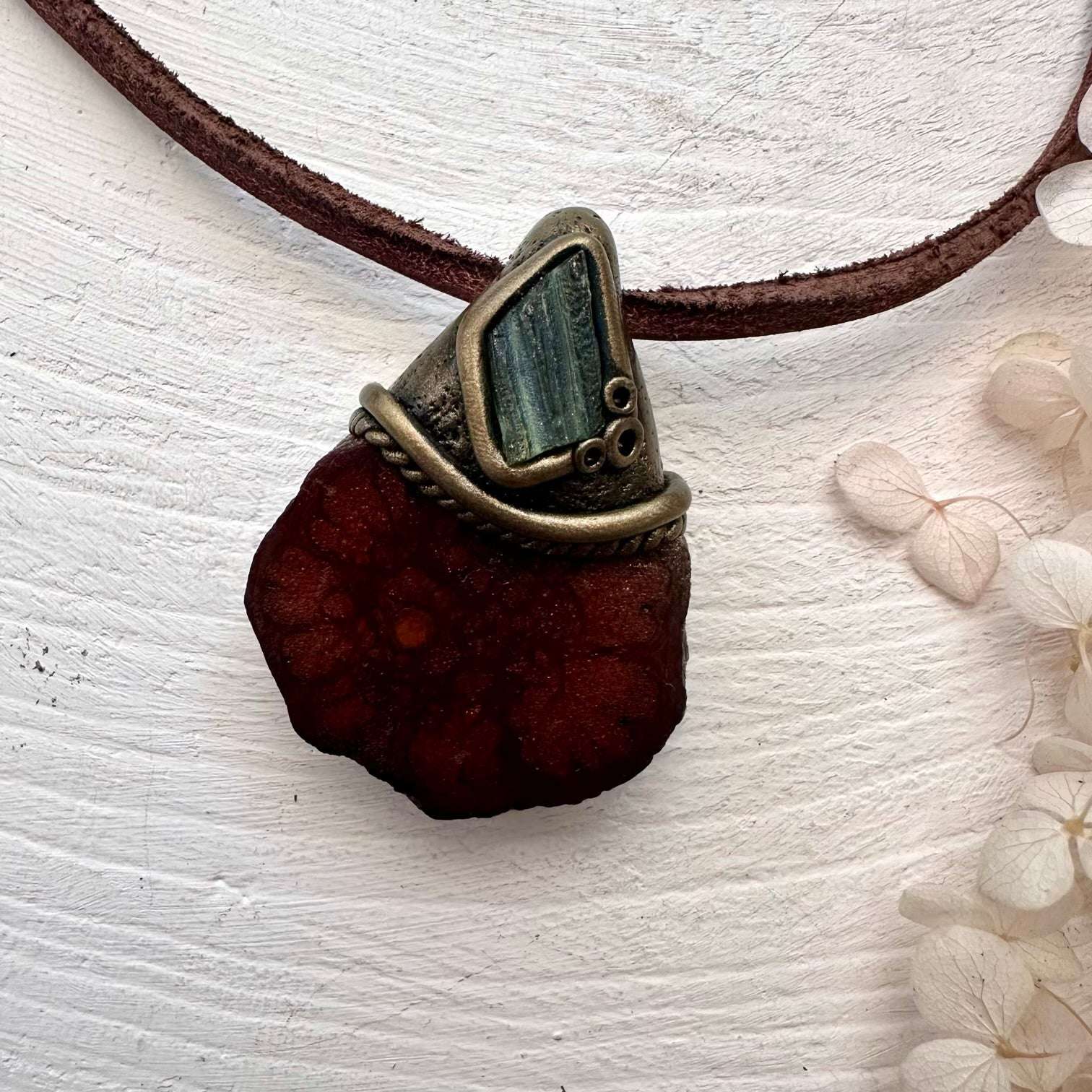 Ayahuasca Necklace, Moldavite Pendant - FairyGardenGlow