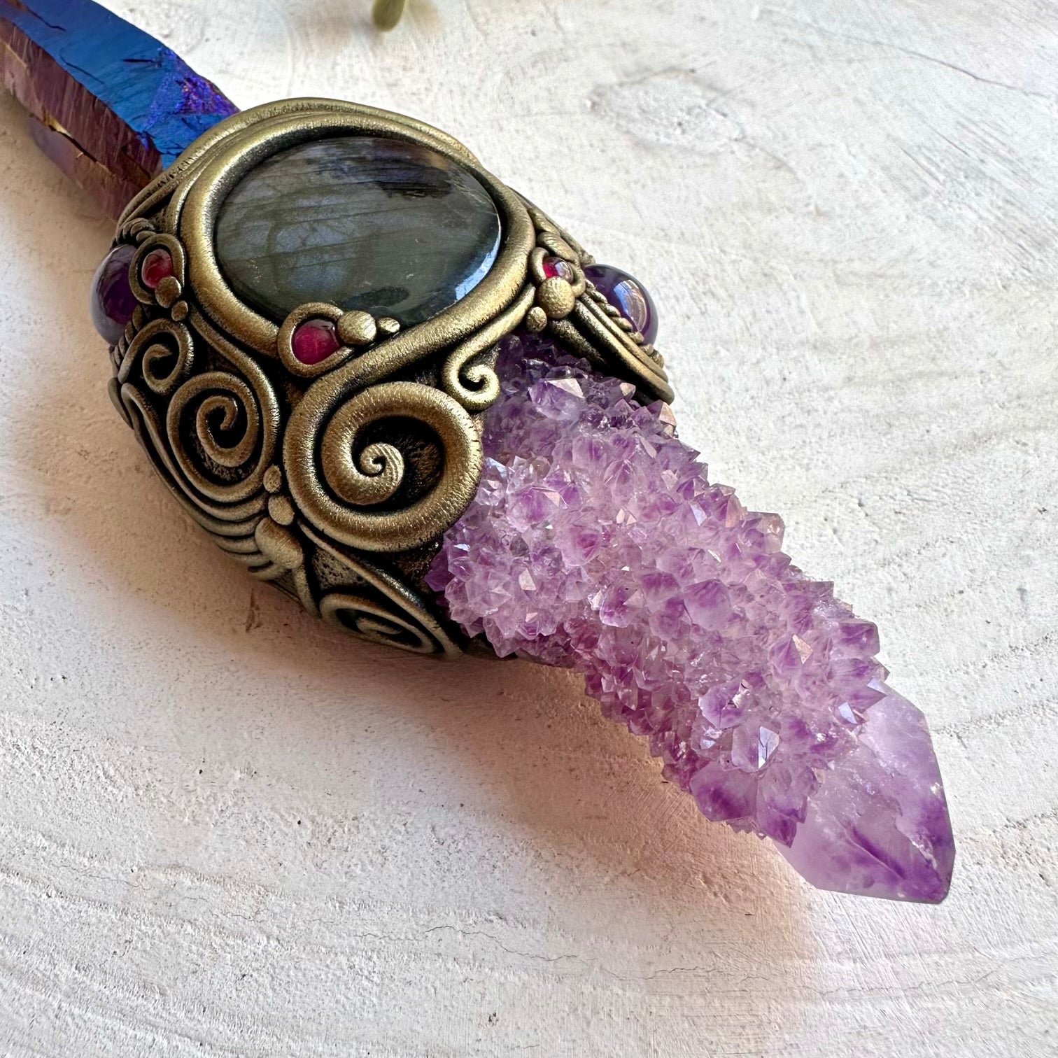 One of a kind crystal energy tool designed for collectors, meditation, energy healers and crystal lovers.
