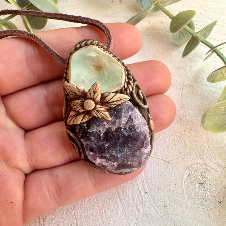 Healing crystal jewelry featuring Scapolite and Raw Blue Topaz