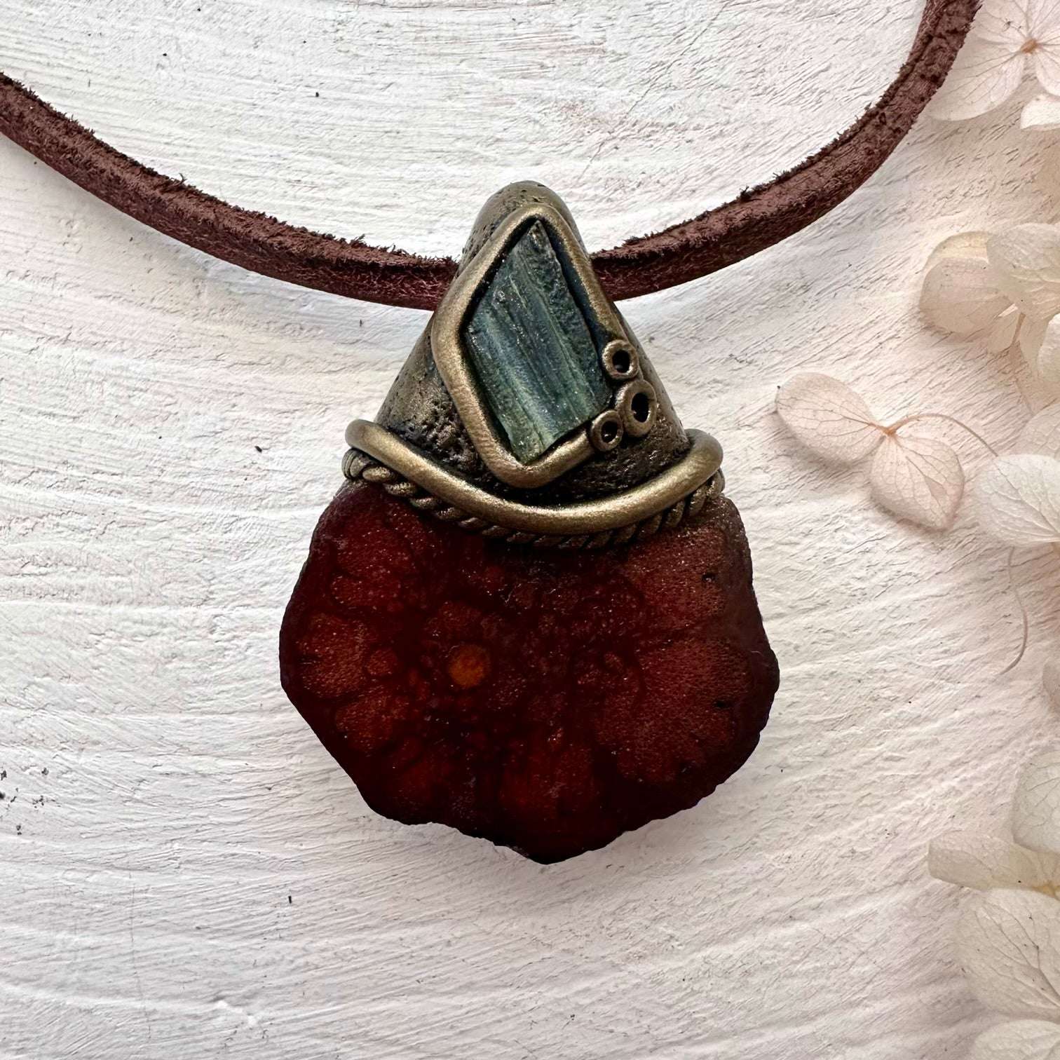 Ayahuasca Necklace, Moldavite Pendant - FairyGardenGlow
