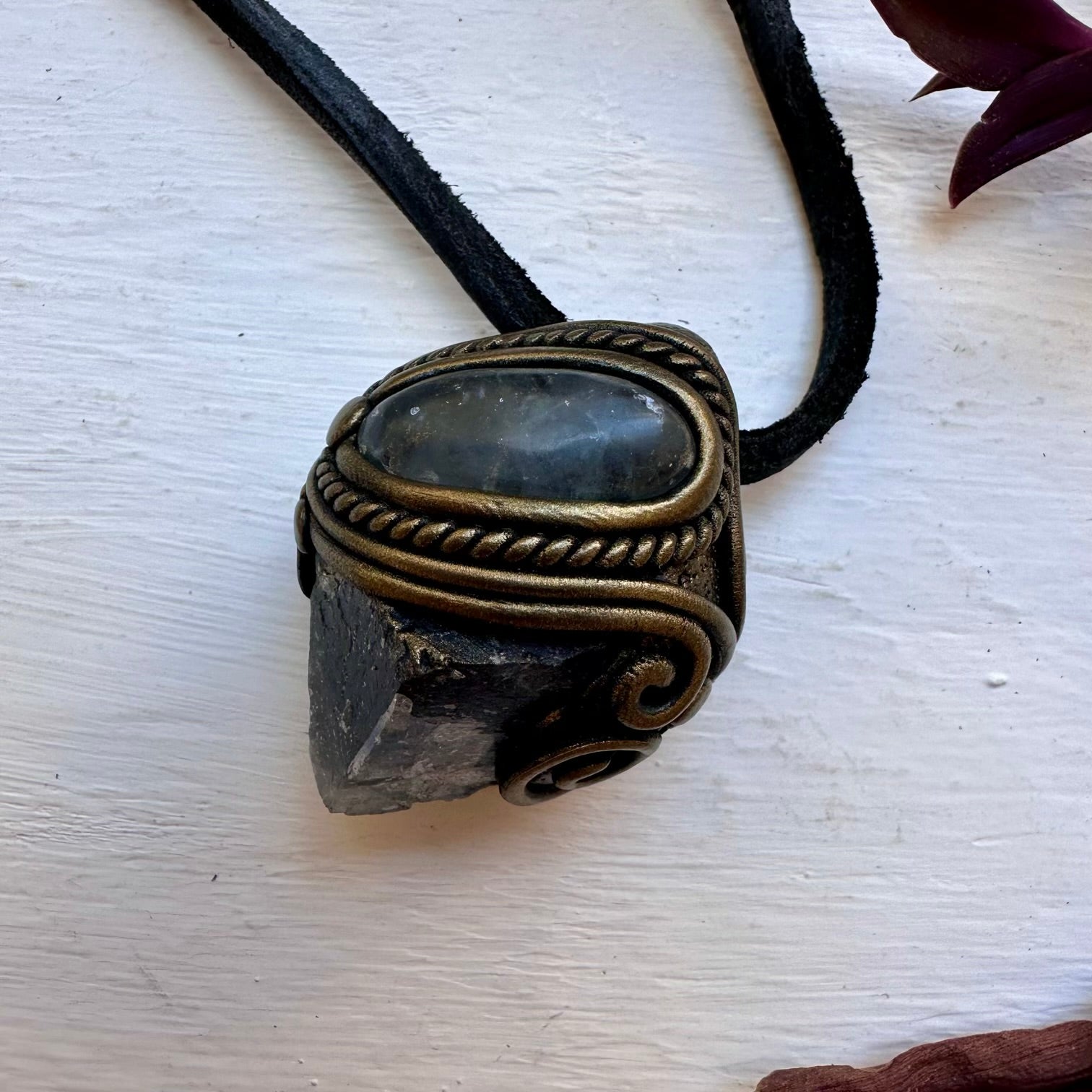 Blue Fluorite and Celestite Necklace - FairyGardenGlow