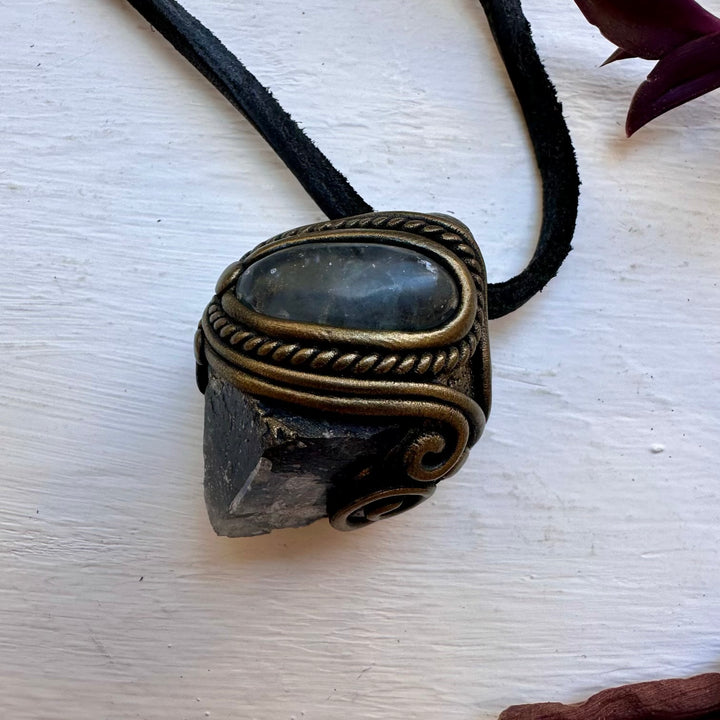 Blue Fluorite and Celestite Necklace - FairyGardenGlow