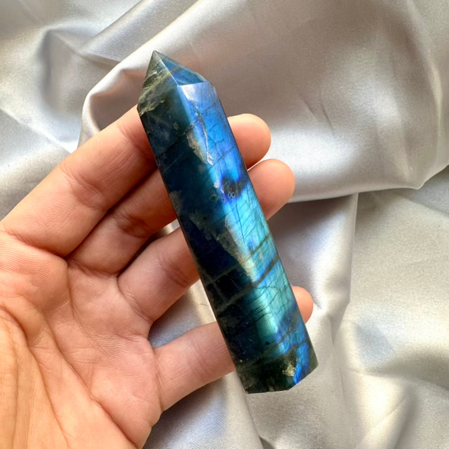 Labradorite Tower - Medium - FairyGardenGlow
