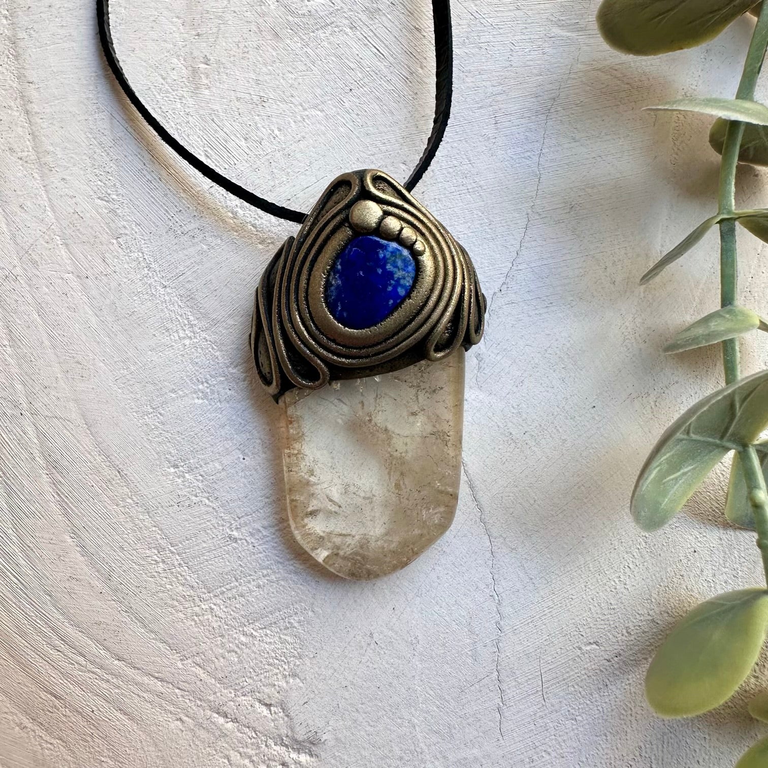 Citrine and Lapis Lazuli Pendant Necklace
