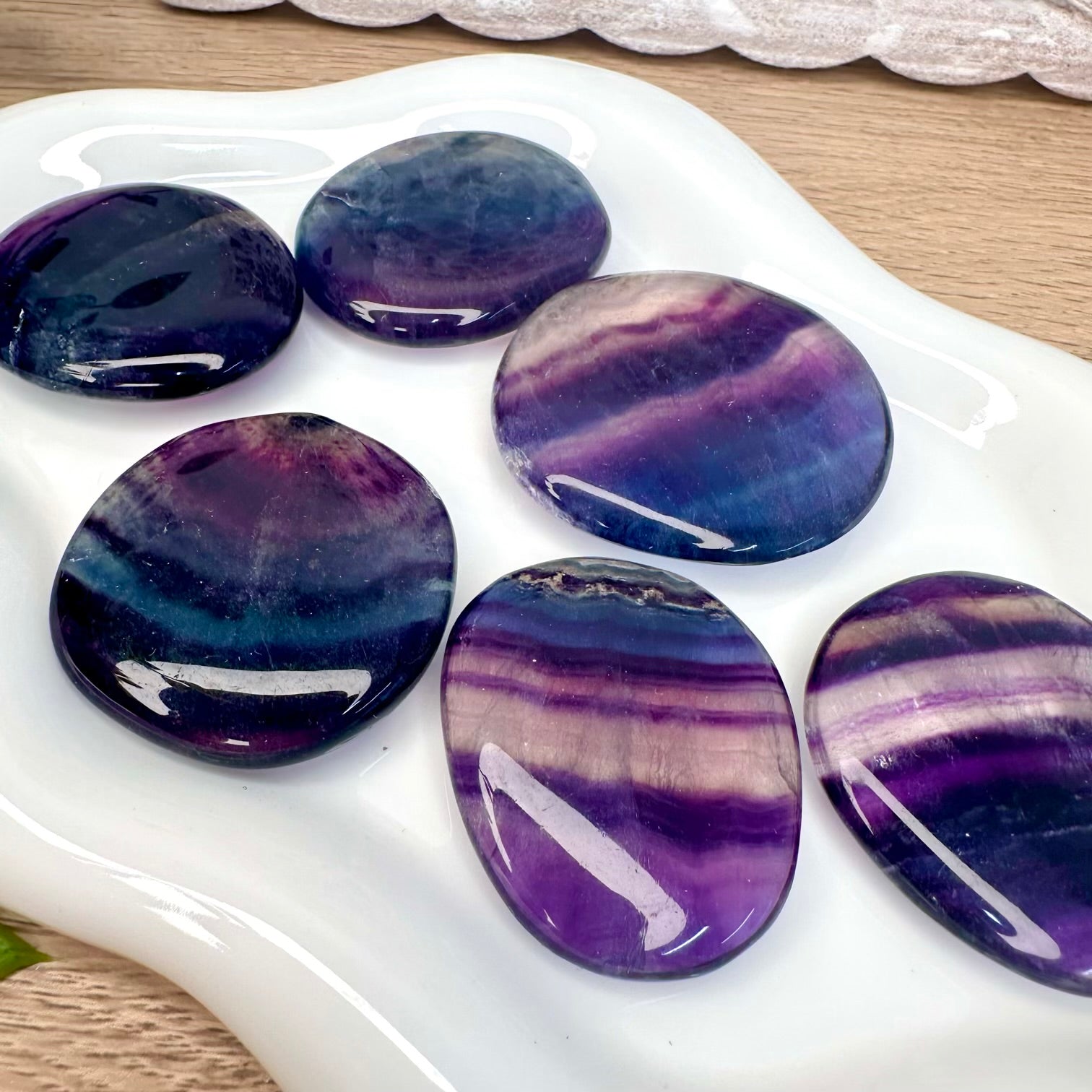 Natural rainbow fluorite crystal for mental organization and balance
