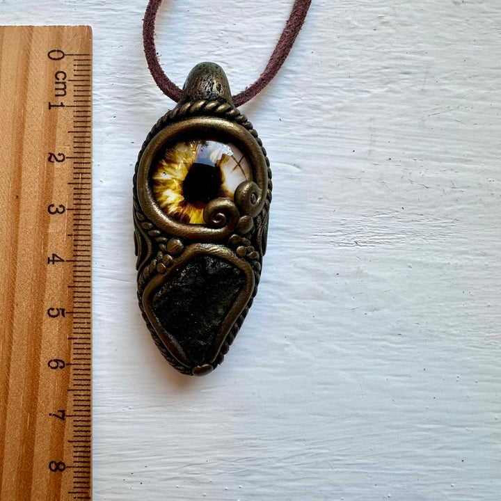 Moldavite Eye Necklace - FairyGardenGlow
