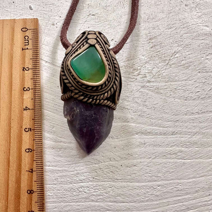 Amethyst and Chrysoprase Necklace - FairyGardenGlow