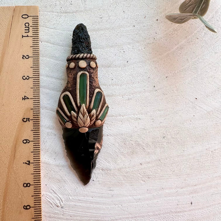 Dark crystal necklace for spiritual protection and clarity