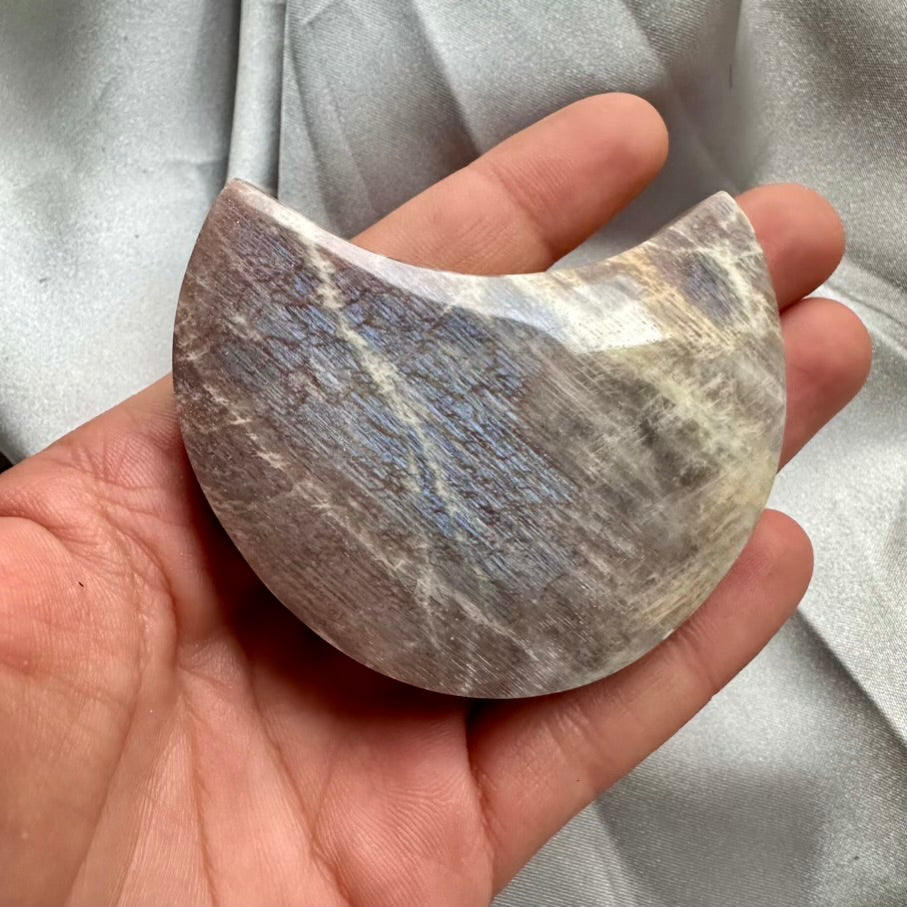 Moonstone Moon Shaped Crystal - Unique (01)