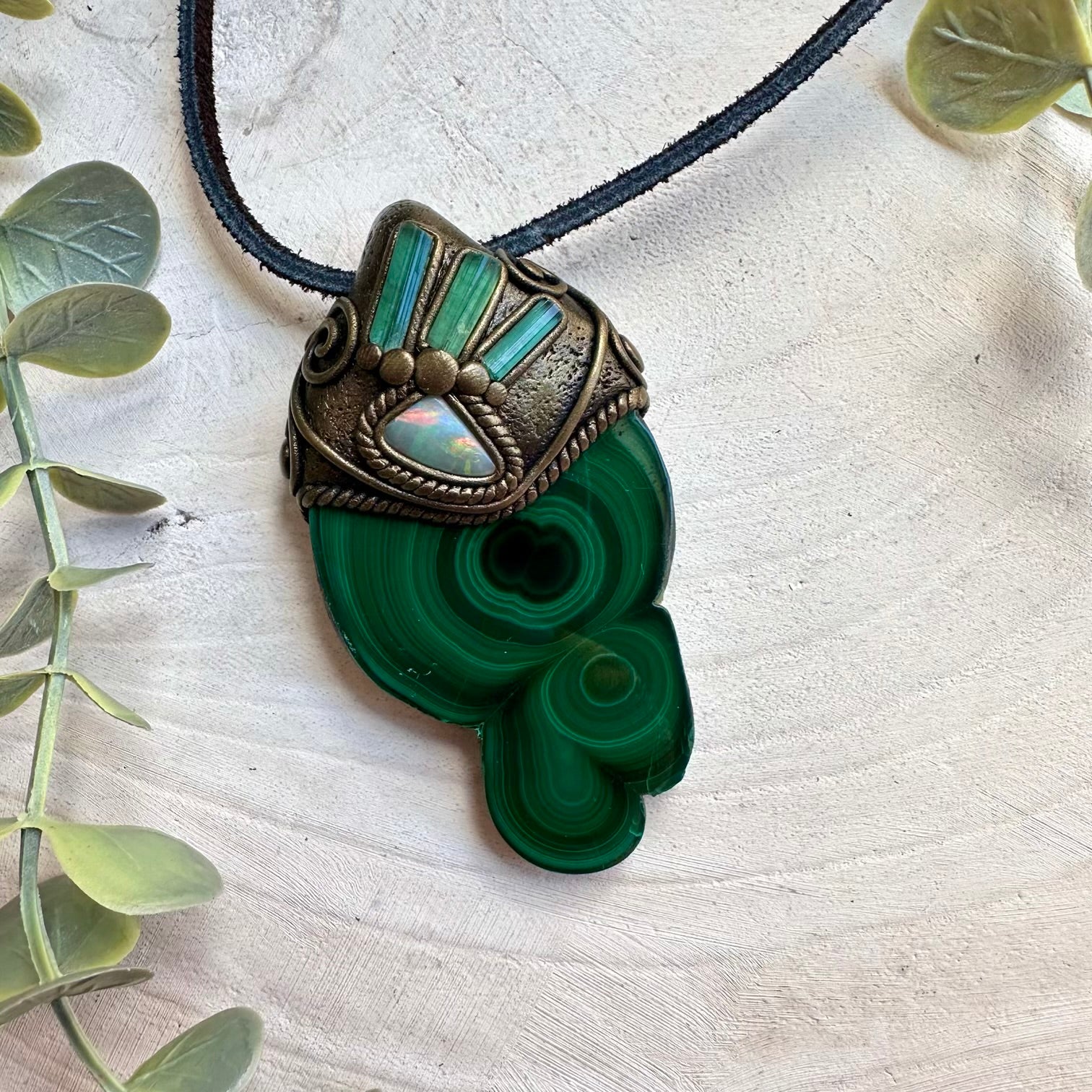 Handmade talisman necklace for transformation and grounding