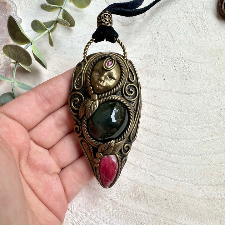 Handmade talisman goddess necklace for protection and empowerment
