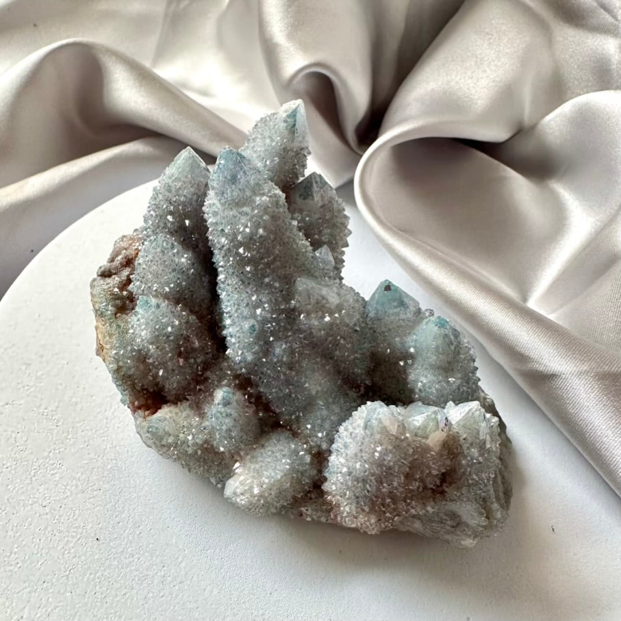 Aqua Aura Spirit Quartz Cluster - L / Unique - FairyGardenGlow