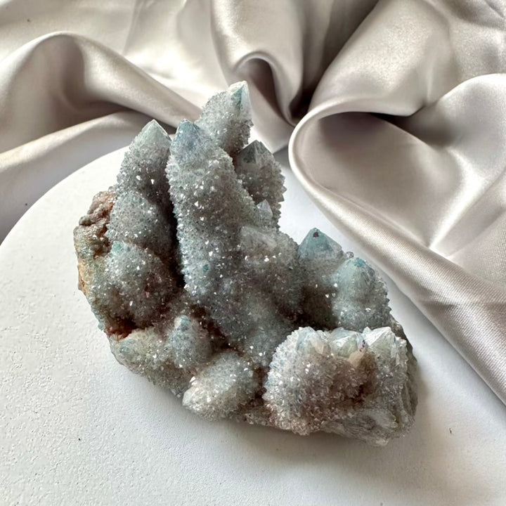 Aqua Aura Spirit Quartz Cluster - L / Unique - FairyGardenGlow