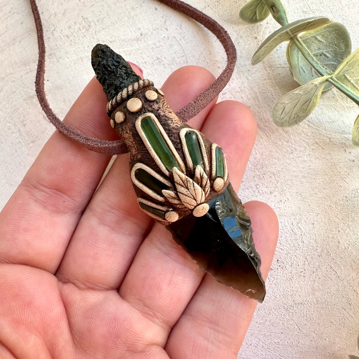 Healing stone necklace for energy protection and balance