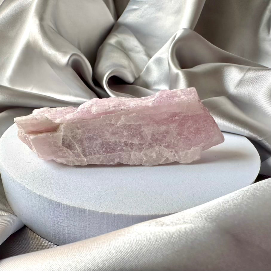 Raw Kunzite Crystal / Large - Unique - FairyGardenGlow