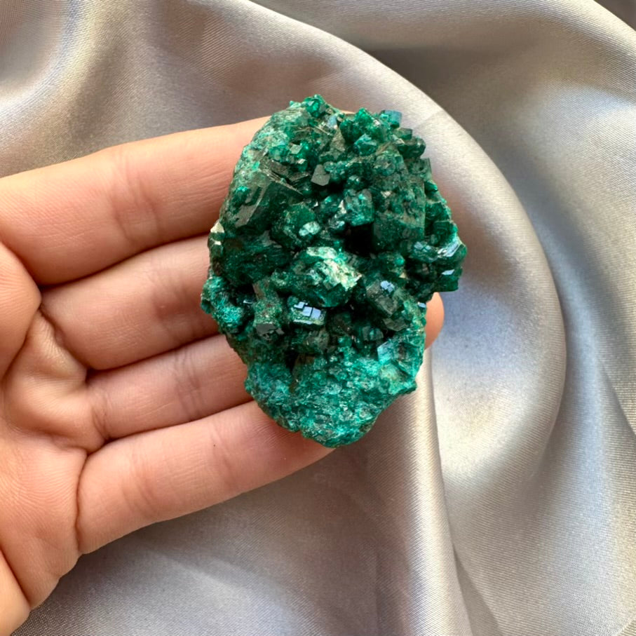 Dioptase Crystal- Unique / Dioptase Cluster, Raw Mineral Specimen - FairyGardenGlow