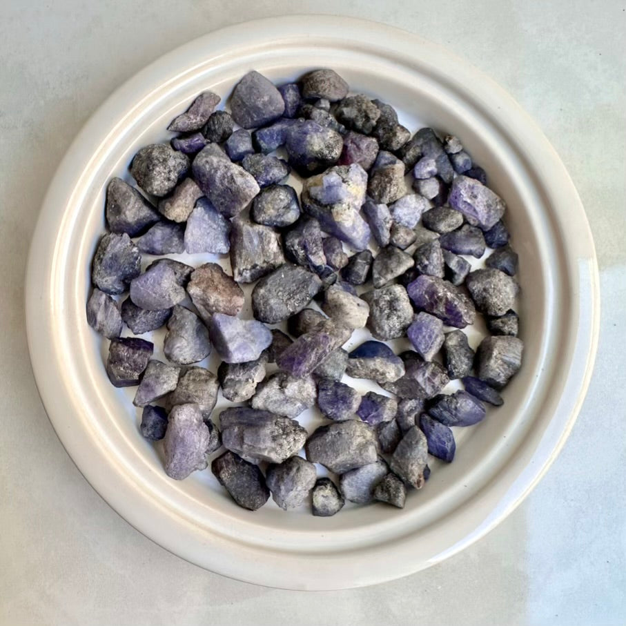 Raw Tanzanite crystals from Tanzania