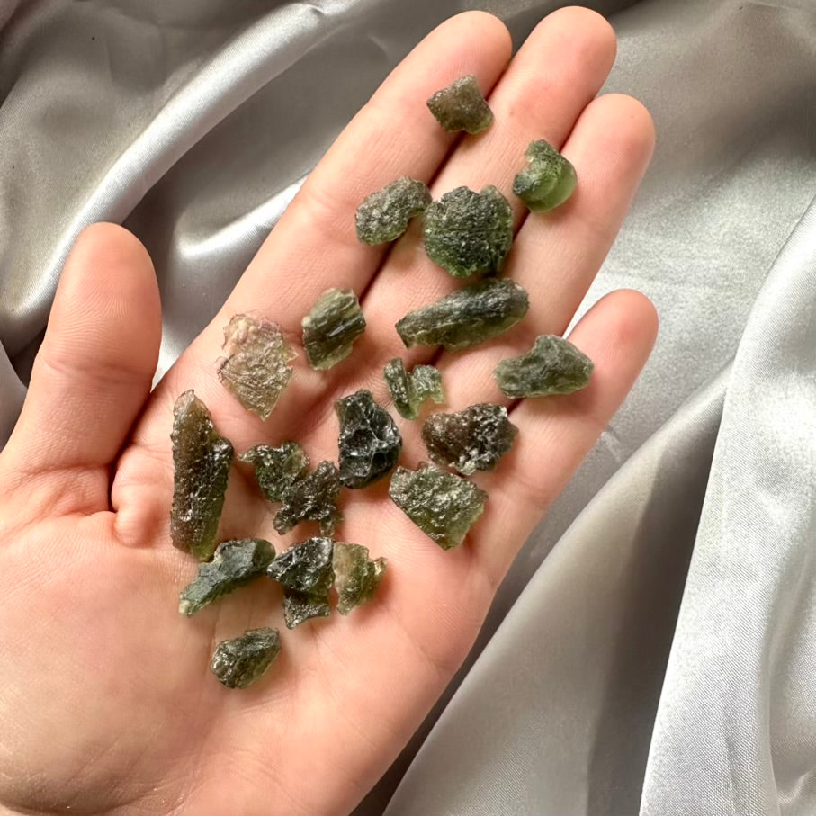 Moldavite Lot, Genuine Raw Moldavite Specimen - FairyGardenGlow