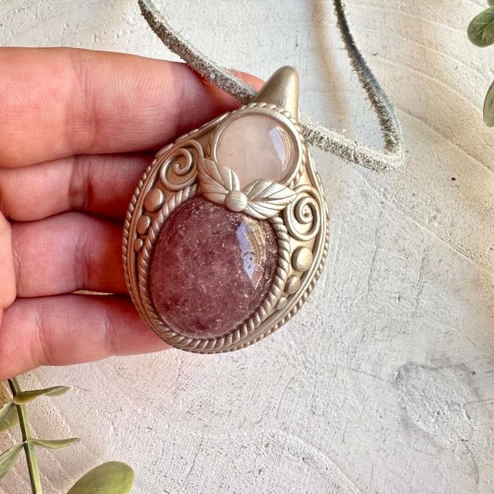 One of a kind crystal necklace handmade spiritual gemstone pendant