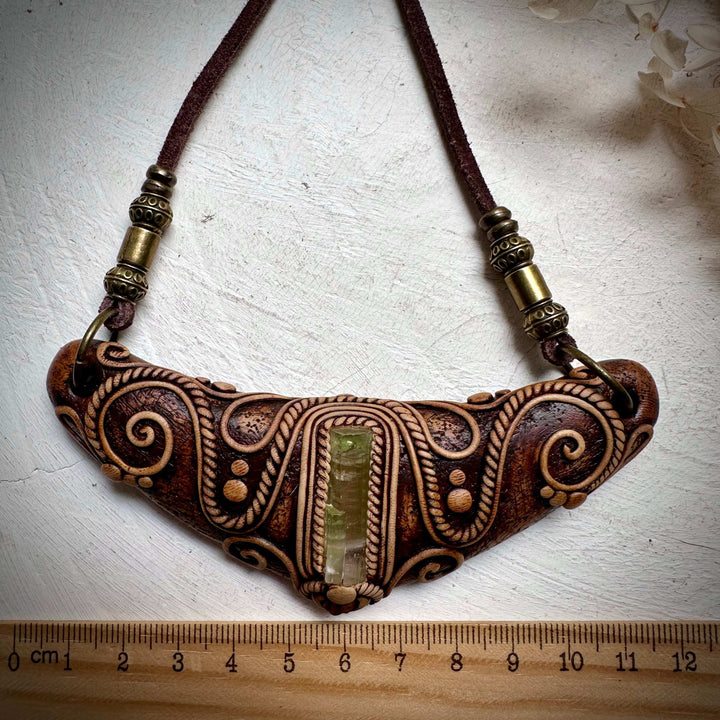 Bi Color Tourmaline and Spinel Statement Necklace - FairyGardenGlow